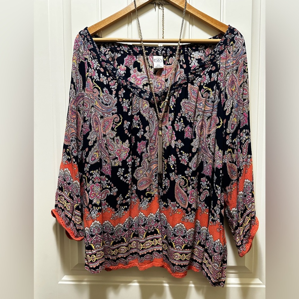 XXL Bohemian Style multicolored blouse